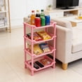 thumbnail image 4 of 4-Tier Plastic Shelf for Storage, Shelving Unit Storage Rack Organizer Utility Shelf for Kitchen Office Garage Pantry Laundry Organization, Storage Rack for Pantry Closet, 4 of 6
