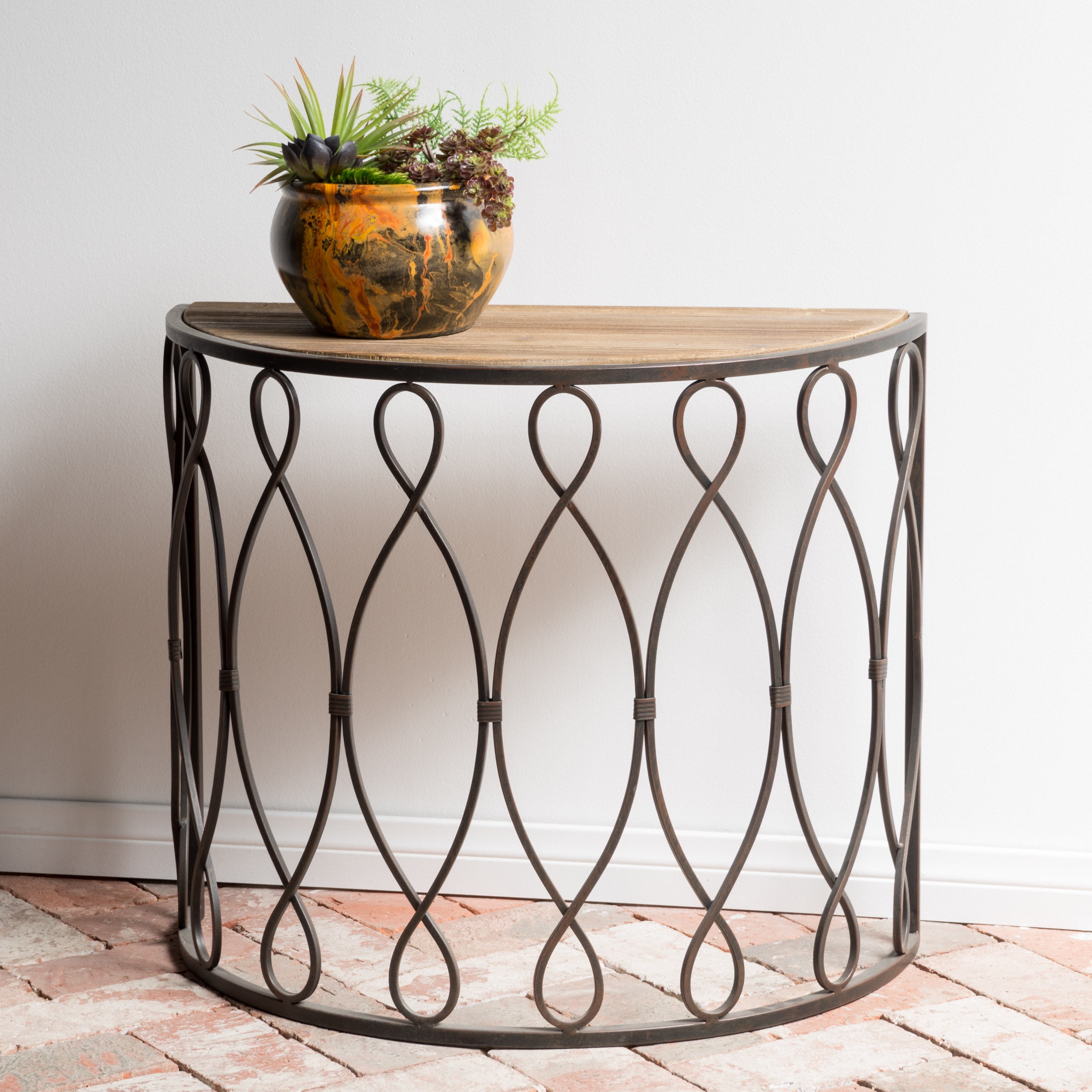 Melissa White Rusty Firwood Accent Table, Small by GDF Studio