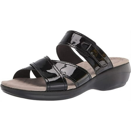 Clarks 26152965: Women's Alexis Art Black Synthetic Patent Sandal (7 B(M) US Women)