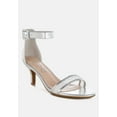 thumbnail image 2 of Ninto Metallic Faux Leather Kitten Heel Sandals, 2 of 10