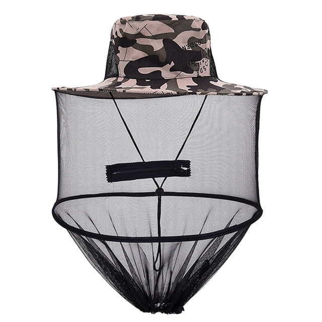 Sombrero Antimosquitos para Exteriores Sombrero Pesca Plegable Sombrero Con Protección Solar Sombrero Apicultura (color Camuflaje Gris)