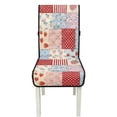 thumbnail image 7 of TSOVTHRID Strawberry Floral Patchwork Print Quilted Dining Chair Slipcovers Comfy Adjustable Chair Cushion Covers with Detachable Strap Practical Stain Resistant Seat Covers, Set of 4, 7 of 7