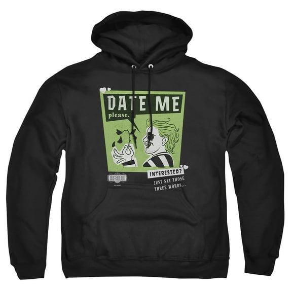 Beetlejuice Beetlejuice Date Me Adult Pull-Over Hoodie, Black, 5X-Large