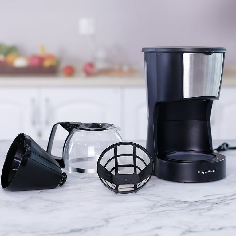 Drip Coffee Machine 4 Cups Small Coffee Maker with Reusable Filter Warming  Plate Coffee Pot for Home and Office - AliExpress