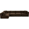 thumbnail image 6 of Meridian Furniture 5-Piece Brown Corduroy Performance Fabric Modular Sectional, 6 of 13