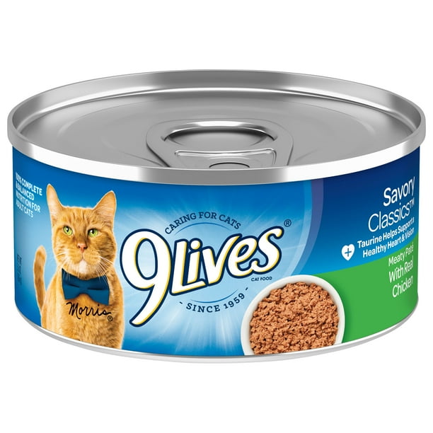 9Lives Meaty Paté Chicken Dinner Wet Cat Food, 5.5Ounce Can