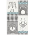 thumbnail image 2 of SAFAVIEH Carousel Kids Alphonse Animal Portraits Area Rug, Gray/Ivory, 4' x 6', 2 of 10