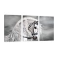 thumbnail image 1 of Cuadro Decorativo Tríptico Vertical Abstracto Moderno Caballo Blanco Humo Canvas Revolution  Set De 3 Cuadros 40x60 cm, 1 of 5