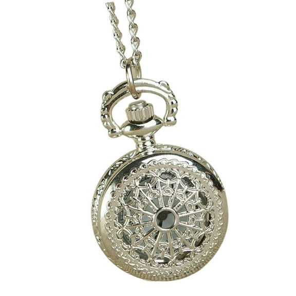 TABLZONE Quartz Pocket Watch Silver Pendant Watch for Women 1 Pc
