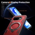 thumbnail image 4 of for Google Pixel 9A Case,Compatible with MagSafe,2 Pack Glass Screen Protector,Built-in KickStand Grip Ring,Heavy Duty Military Grade Shockproof Rugged Phone Cover For Pixel 9A 6.3"(Red), 4 of 5