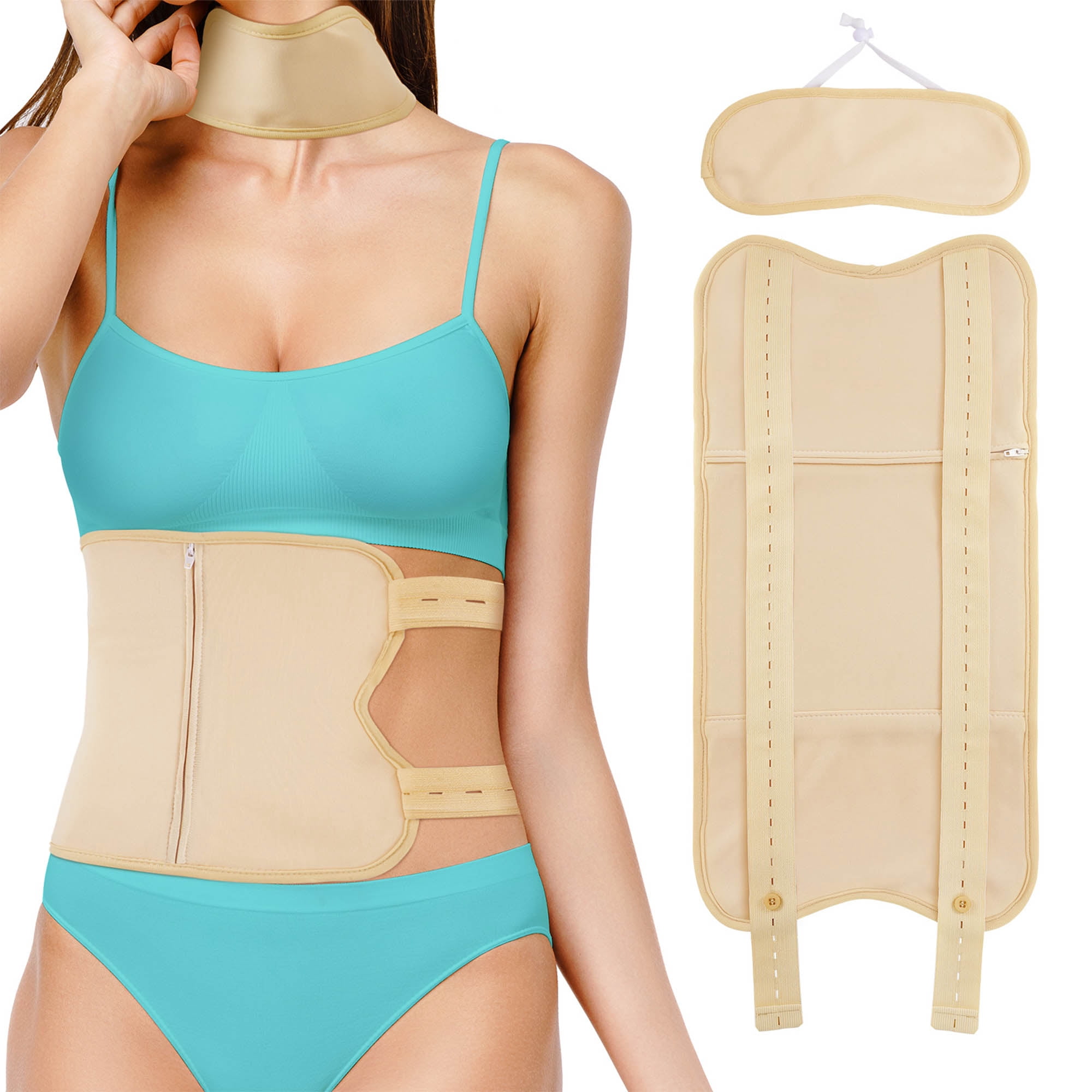 Aliver Castor Oil Wrap Pack for Waist & Neck. Premium Organic Cotton Massage Oil Wrap, Machine Washable (Castor Oil Not Included)