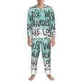 thumbnail image 3 of Honeii Not All Who Wander Are Lost1 Pattern Mens Pajamas Set,2pcs Men's Lounge Long Sleeve Sleep Shirt and Pajama Bottoms Sleepwear Set,Mens Pjs Sets-Medium, 3 of 7
