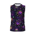 thumbnail image 6 of Lsque Multi-colored Spiders Print Men's Cotton Blend Sleeveless Muscle Shirts (S-3XL)- Moisture Wicking, Odor Protection, UPF 30+,Large, 6 of 8