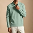 thumbnail image 2 of Kaemgyyd Mens Long Sleeve Shirts V Neck Casual Golf Shirt Fall Fashion Collared Pullover Soft Comfy Clothes（Green,4X-Large）, 2 of 7