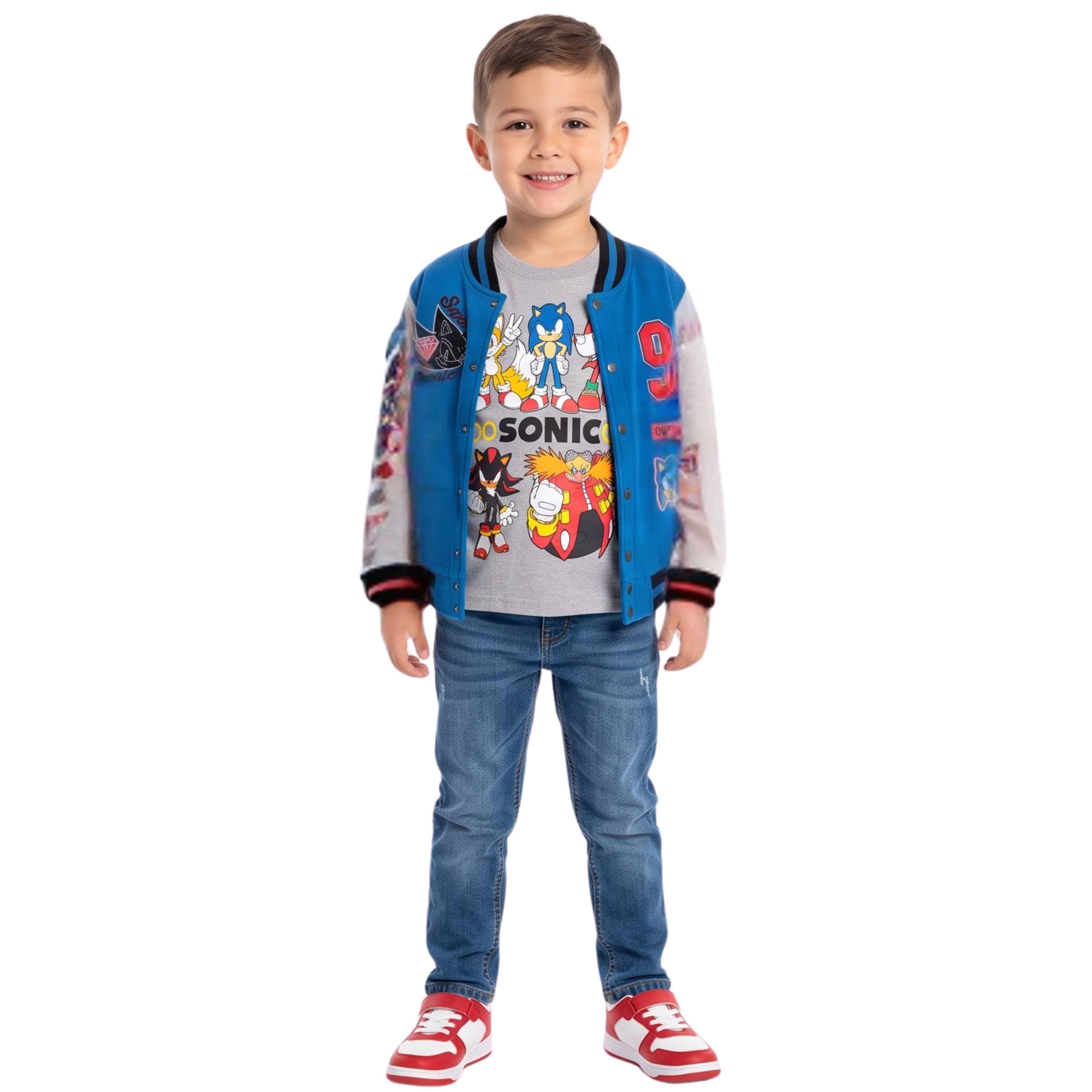 Sonic the Hedgehog Boys Varsity Jacket and Graphic T-Shirt Set, 2-Piece, Sizes 4-20