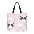 thumbnail image 1 of Disketp Cute Panda Bolsa Tote de Lona para Mujer, Bolso de Hombro y Cruzado con Cierre de Cremallera, 1 of 7
