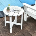 thumbnail image 4 of Gymax 2 Pcs Table d'Appoint Rond de Patio 18 Pieds' Table Basse de Bout Lattes en Bois pour Terrasse Blanc, 4 of 10