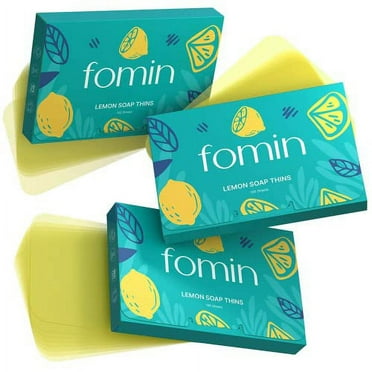 FOMIN - Antibacterial Paper Soap Sheets for Hand Washing - (300 Sheets) Lemon Portable Travel Soap Sheets, Dissolvable Camping Mini Soap, Portable Soap Sheets