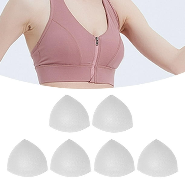 6 Pairs Triangle Sports Bra Pads Inserts Women Push Up Breast Bra