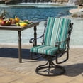 thumbnail image 4 of ARDEN Outdoor Dining Chair Cushion 20 x 20, Teal Cobalt Stripe, 4 of 5