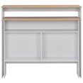 thumbnail image 3 of vidaXL Bar Table with 2 Table Tops White and Oak 130x40x120 cm, 3 of 5