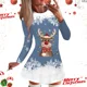 thumbnail image 2 of Vestido de alce de dibujos animados para mujer, minivestido Sexy de manga corta con copos de nieve de Navidad, ropa de fiesta de invierno, 2 of 5