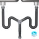 thumbnail image 1 of NiHome Kit de Sifón Flexible de 1 1/2" O 1 1/4" con Cinta de Teflón y Juntas Tóricas, Tubos de Desagüe con Conectores y Adaptador para Fregadero de Cocina y Baño (Lavabo Doble)., 1 of 6