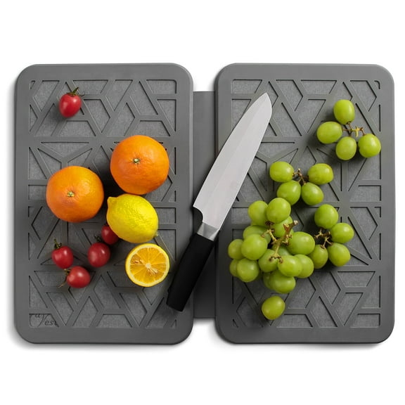 Farest Stone Dish Drying Mat, Quick Drying Foldable Kitchen Pad with Silicone Webbing,Grey