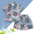 thumbnail image 3 of YUEHUA Cute Summer Outfits for Baby Boys Boys Hawaii Outfit 2Pcs Set Summer Beach Button Down Shirt Top + Shorts Kids,Size 4-5 Years, 3 of 4