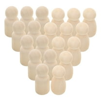 TEHAUX Wooden Doll Toy for Baby Playing 20 Pcs Small Unfinished Eco Friendly Wood Dolls 35mm Boy Girl