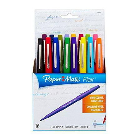 PAPERMATE Lot de 5 stylos feutres pointe moyenne Flair noir pas