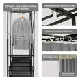 thumbnail image 2 of Portable Closet Rack Heavy-Duty Foldable Garment Racks with Cover 1200lbs Enclosed Wardrobe Closet with Independent Area for Hanging Clothes Storaging of Bedding (75in*20in*67in), 2 of 8