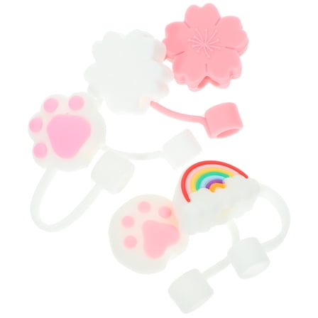 Masteelf 5 Pcs Crazy Topper Dust-proof Straw Cap Reusable Straw .6x2.7cm