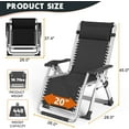 thumbnail image 6 of Slsy Zero Gravity Chair with Removable Soft Cushion, Cup Holder, Headrest, Lawn Recliner, Reclining Patio Lounger Chair, Folding Portable Chaise, 6 of 11