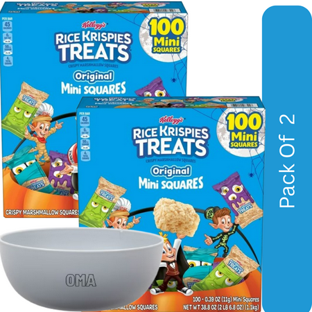 Kellogg's Rice Krispies Treats Halloween Mini Squares, 100 ct., 2 pk. with white bowl by OMA