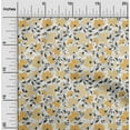 thumbnail image 2 of oneOone Cotton Poplin Yellow Fabric Floral Retro Sewing Craft Projects Fabric Prints By Yard 42 Inch Wide, 2 of 5