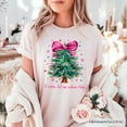 thumbnail image 5 of Glitter Christmas Tree Coquette Bow T‑Shirt, O Come Let Us Adore Him Holiday Tee, 5 of 8