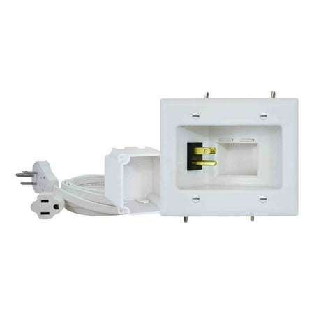 DataComm Electronics - Recessed Pro-Power Kit with Straight Blade Inlet - White