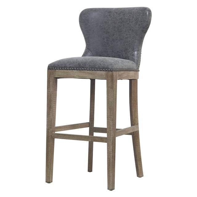 New Pacific Direct Dorsey Bar Bar & Counter Stools, Nubuck Charcoal