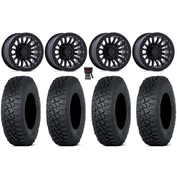 Fuel Rincon Bdlk 15" Wheels Bk 33" Tenacity XNR Tires Can-Am Maverick X3 / Honda Pioneer 1000 / Talon