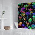 thumbnail image 2 of Rainbow Mushroom Neon Black Pattern Shower Curtain 84"x72" ,Bathroom Decorative Shower Curtains Set with 12 Hooks,Modern Waterproof Washable Shower Curtain, 2 of 6