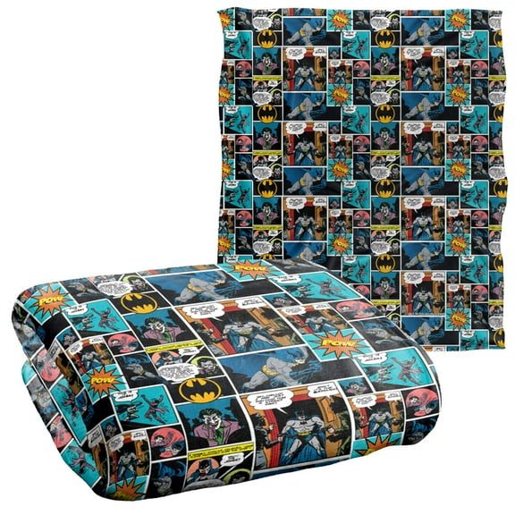 Batman Comic Pattern Officially Licensed Silky Touch Super Soft Throw Blanket 50' x 60'