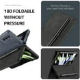 thumbnail image 4 of Compatible with Samsung Galaxy Z Fold 5 Case with Screen Protector,Hinge Protection 2 Card Slots Detachable S Pen Holder Anti-Fall Wallet Case for Samsung Galaxy Z Fold 5 Lychee Pattern Black, 4 of 10