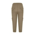 thumbnail image 7 of Yuwull Womens Capris Pants Sweatpant Joggers Cargo Crop Workout Pants Plus Size Elastic Waist Yoga Activewear Bottoms Pocket, 7 of 7