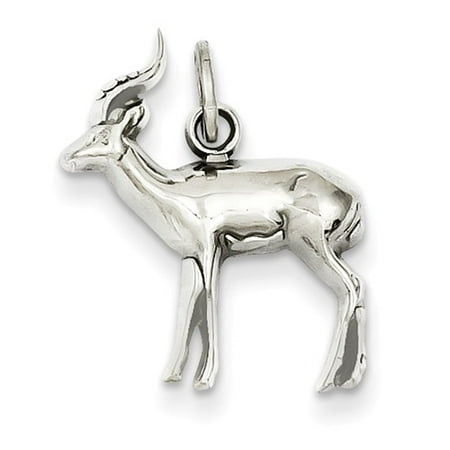 14k White Gold Gazelle Charm Pendant