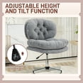 thumbnail image 4 of Armless Grey Office Chair | Adjustable Height Task Chair for Home & Office - Linen-Feel Fabric, 25.6" x 25.6", 4 of 7
