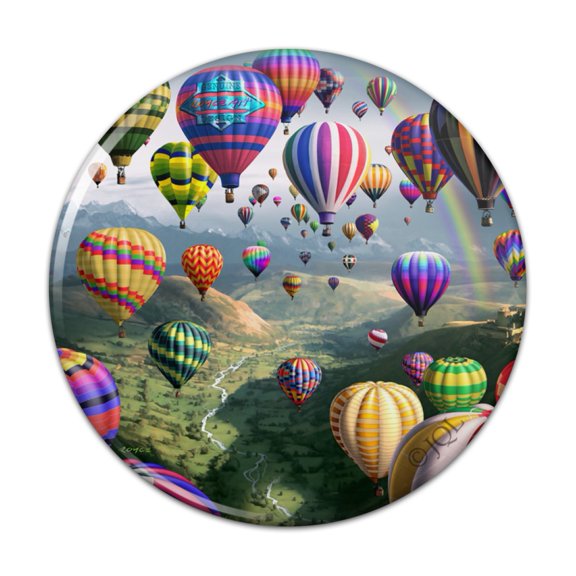 Hot Air Balloons Sky Roads Pinback Button Pin
