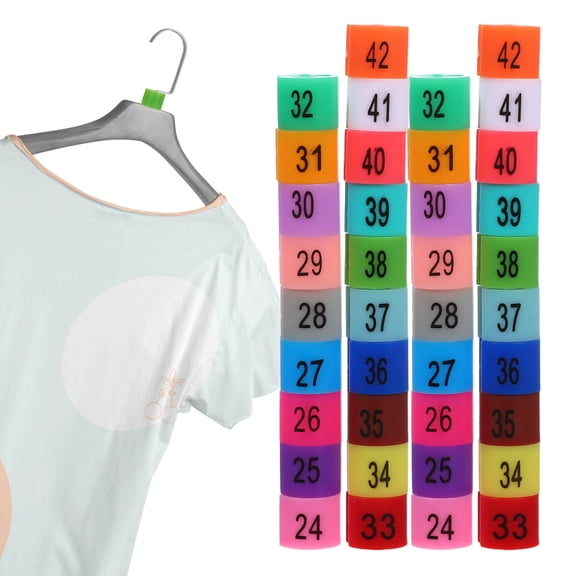 LOLIPPYY 180Pcs Plastic Clothes Hanger Tags for Size Identification Multi Color Hanger Number Tags