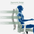 thumbnail image 2 of High Back Office Task Chair, Executive Swivel Computer Chair Comfy Mesh Desk Chair with Thick Padded Seat, Headrest and Movable Waist Cushion, 2 of 10