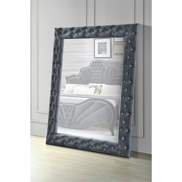 ACME Dante Accent Miroir au Sol en Velours Gris